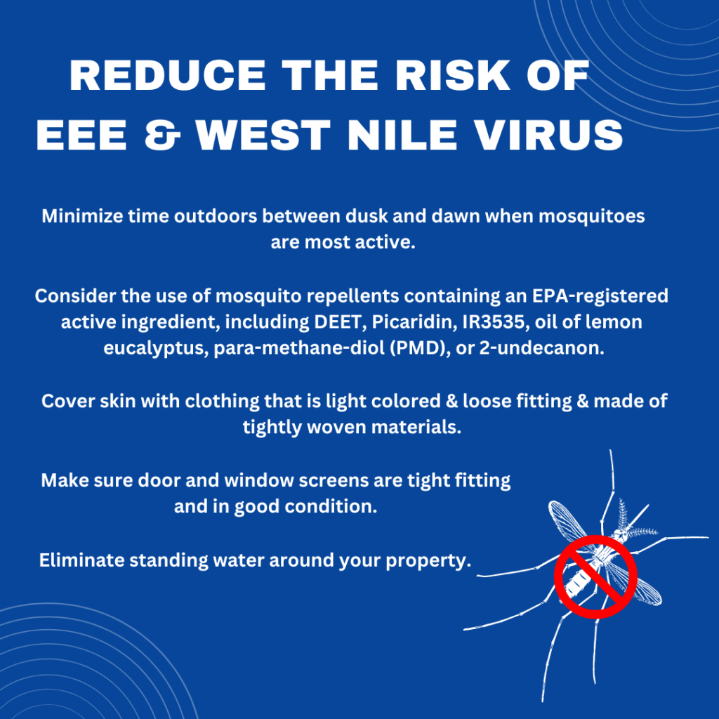 Tips for reducing the risk of eee & west nile virus